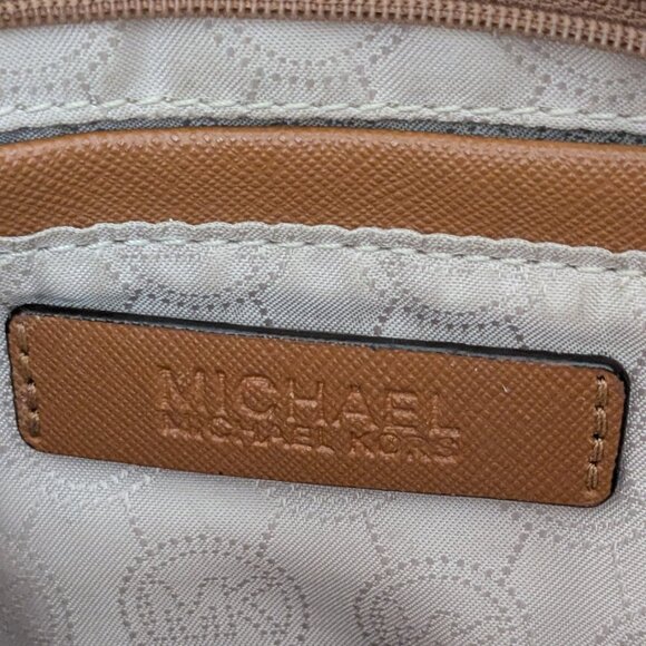 MICHAEL KORS Kempton Nylon Blue Brown Wristlet Pouch Wallet Small Purse - Picture 8 of 12